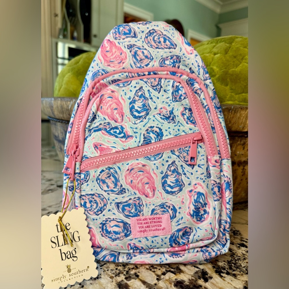 NWT Simply Southern Sling Bag Oysters